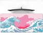 Eco-friendly Sea Waves Japanese Style Mouse Pad 4mm Thickness for Gaming Keyboard Anti-slip Rubber Base Desk Mat